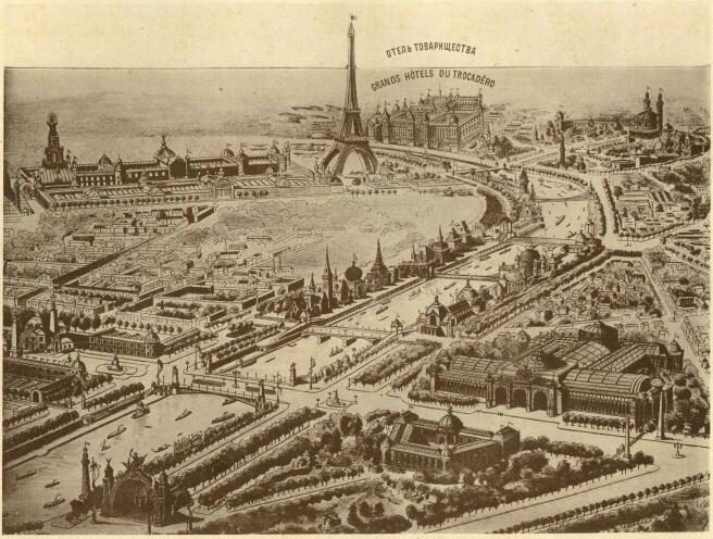 План Всемирной выставки 1900 г. Павильоны раскинулись по обе стороны Сены