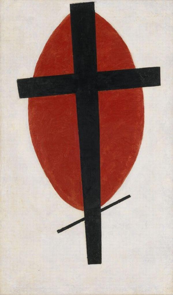 «Мистический супрематизм (черный крест на красном овале)». 1920–1922 гг.