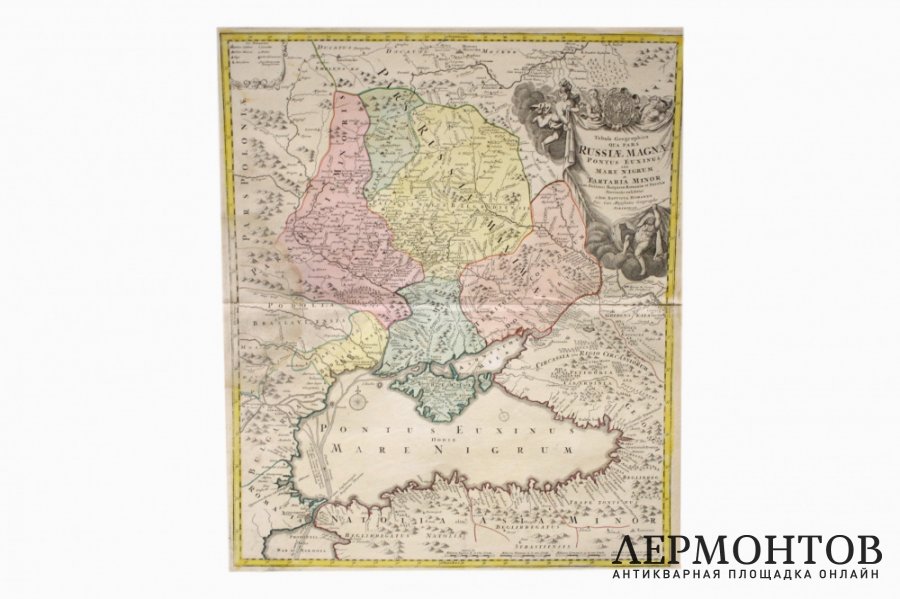 Карта Южной части Российской империи с Крымом. И.Б. Гоманн. Нюрнберг, 1720 год.