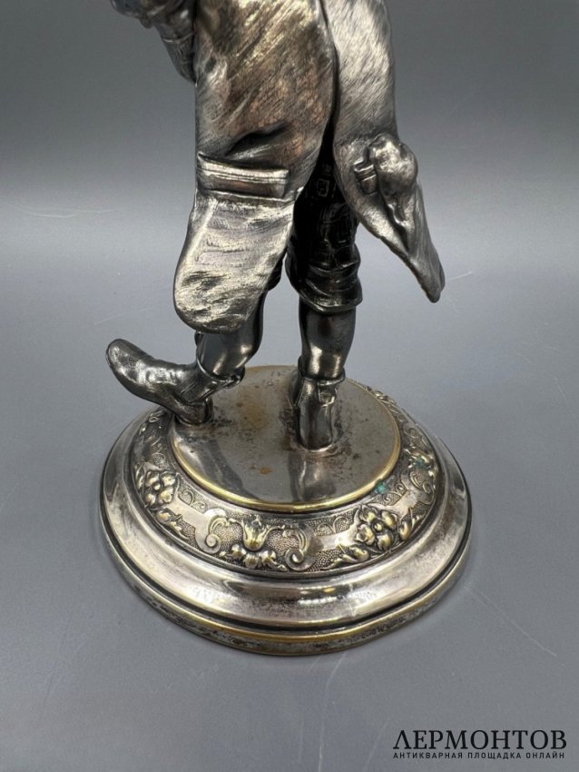 Подставка для ножей с фигурой швейцара. Металл, серебрение, Плевкевич, 1900–1914