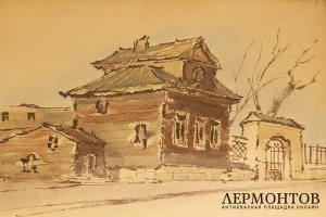 Чаплинский Я.Б. Голутвинский переулок. СССР, 10 августа 1957 г. Бумага, акварель.