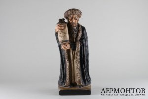 Скульптура Раввин со свитком Торы. Керамика. Европа, начало 20 века.