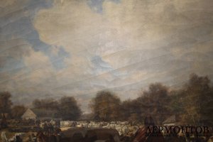 Картина. На сельской дороге. Холст, масло. Европа, конец XIX - начало XX веков.