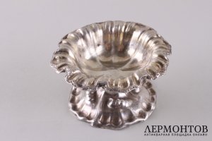 Солонка с барочным декором. Серебро 84 пробы. Российская империя, Петербург, 1857.