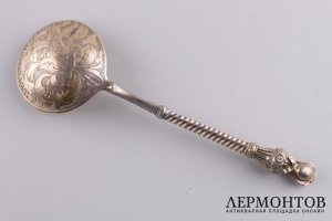 Ложка медовая. Серебро 84 пробы. И. Морозов. Российская империя.
