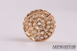Брошь Малинка. Россия, Москва. Золото 56 пробы. 2,41 ct бриллианты. Заключение.