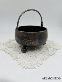 Конфетница в стиле модерн. Серебро 84 пробы, В. Семёнов, Россия, 1908–1917 годы