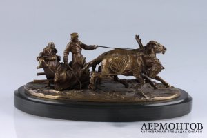 Скульптура Зимняя тройка. Россия,  Грачев, отливка - К.Ф.Верфель, 1880-е гг. Бронза.