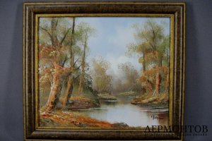 Осенний пейзаж. Холст, масло. Англия, середина ХХ века.