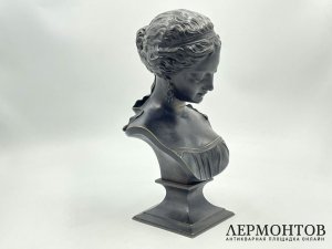 Бюст Девушки. Зап. Европа, 19 век. Бронза, патинирование.