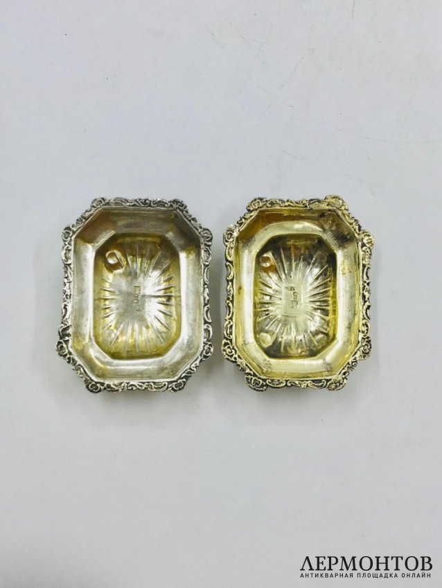 Парные солонки. Серебро 84 пробы, Россия, 1873 и 1875 годы
