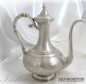 Кофейник Harleux. Серебро 950. Франция