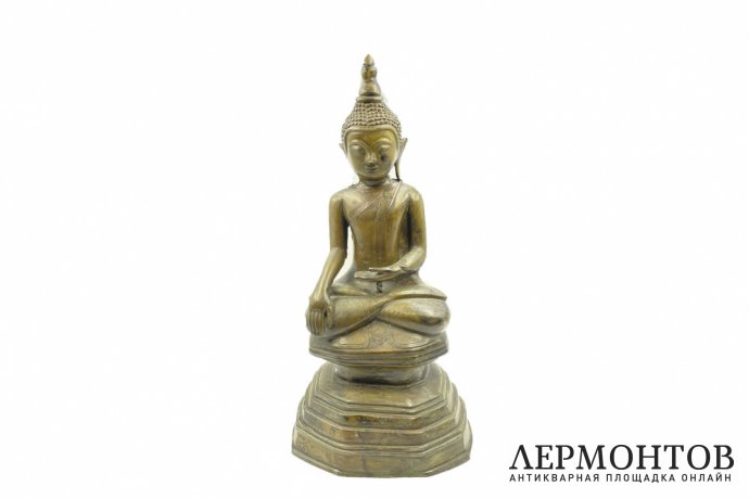 Скульптура Будда. Юго-Восточная Азия, Бирма, 20 век. Бронза, литье, патинирование.