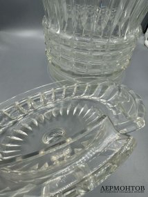 Ёмкость для крюшона с крышкой. Хрусталь, резьба, Западная Европа, 1-я половина 20 века
