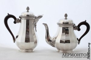 Чайно-кофейный сервиз Henin. Серебро 950. Франция