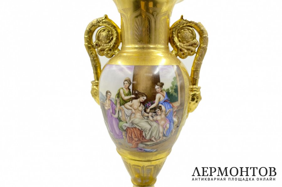 Крупная ваза с из. мифолог. сц.  Россия,1830-е гг. фарф. з. Батенина. Фарфор, роспись