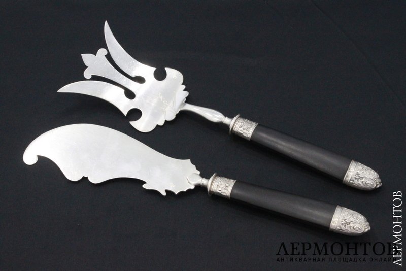 Набор для сервировки рыбы Art nouveau. Серебро 950. Франция