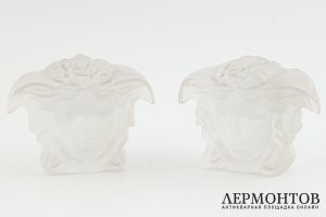 Пресс-папье Medusa Lumiere White 2 шт. Германия, фирма Rosenthal, Versace, 2000 гг.