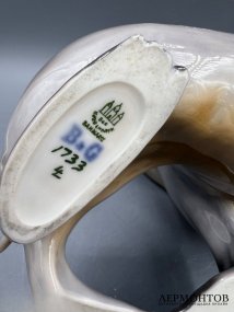 Статуэтка «Тюлень». Фарфор, роспись, Bing & Grondahl, скульптор Dahl Jensen, Дания, 1-я половина 20 века