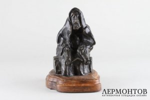 Скульптура Ребе со свитком Торы. Бронза. Европа, 20 век.