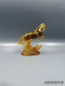 Скульптура «Вздыбленный конь». Цветной хрусталь, Cristal de Paris, Франция