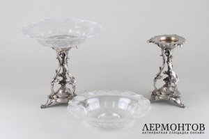 Парные вазы-фруктовницы. Серебро 950 пробы. Mellerio dits Meller.Франция.