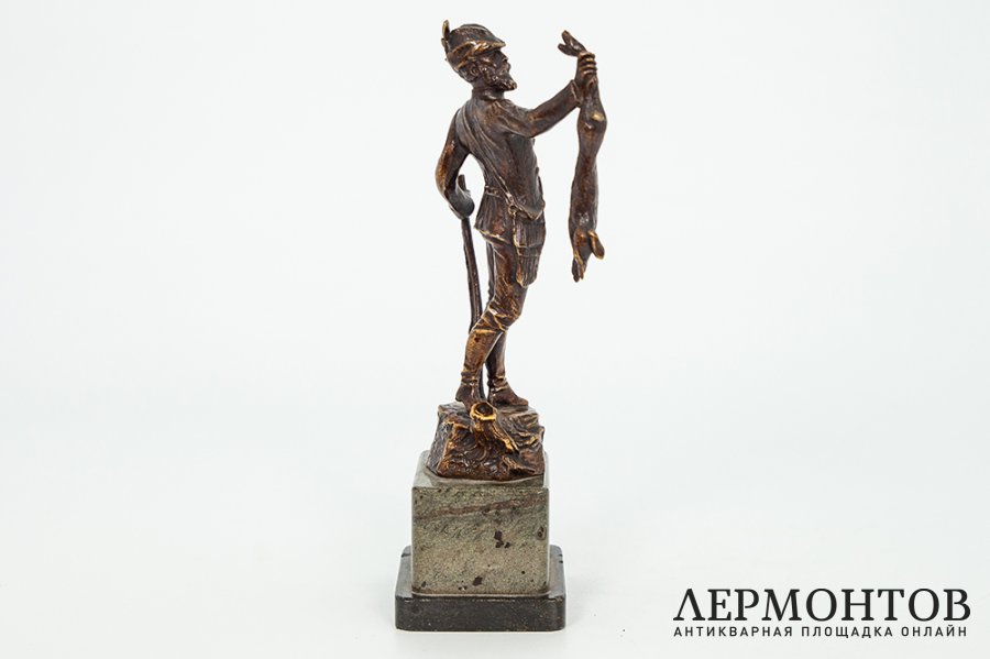 Статуэтка Охотник с зайцем. Германия, автор Franz Iffland, 1930-е гг. Бронза.
