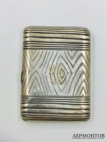 Портсигар в технике тромплей. Серебро 84 пробы, Ф. Овчинников, Россия, 1899–1908 годы
