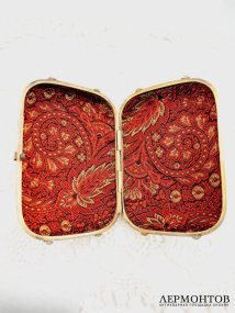 Кошелёк «Souvenir». Серебро 84 пробы, малахит, Россия, 1880-е годы
