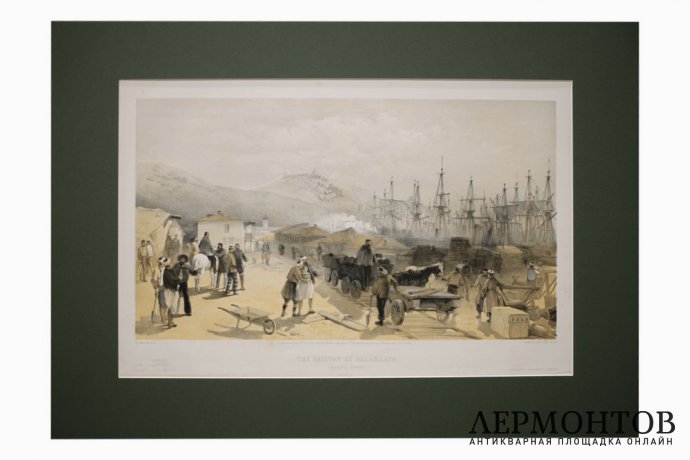 Литография. Железная дорога в Балаклаве. Крымская война. У. Симпсон. Лондон, 1855 г.