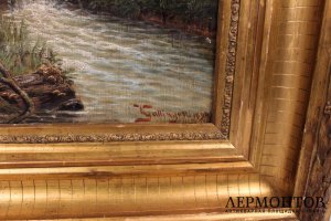 Картина. Мельница. Wilhelm Gattinger. Холст, масло.
