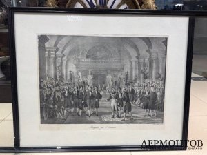Литография «Приём в институте». Charles Motte, Франция, 1-я треть 19 века