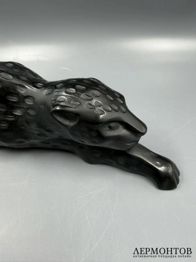 Скульптура «Пантера Zeila», чёрная. Хрусталь, Lalique, Франция