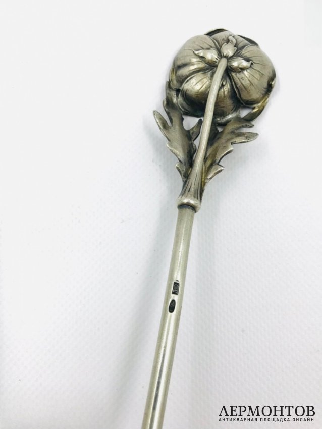 Ложка для крюшона. Серебро 84 пробы, П. Овчинников, Россия, 1899–1908 годы