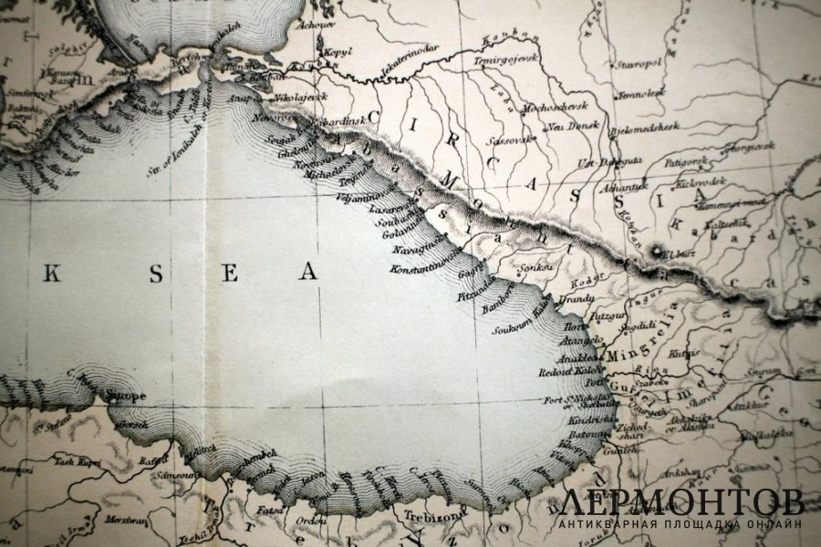 Карта Черного моря, Крыма, части Турции и прилегающих территорий. Англия, 1860-е гг