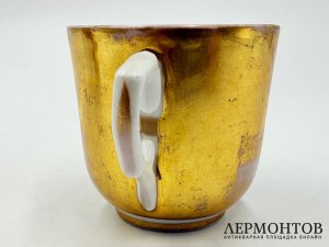 Чайная пара Пейзаж. Россия, живописное заведение Я. Орлова, 19 век. Фарфор, роспись.