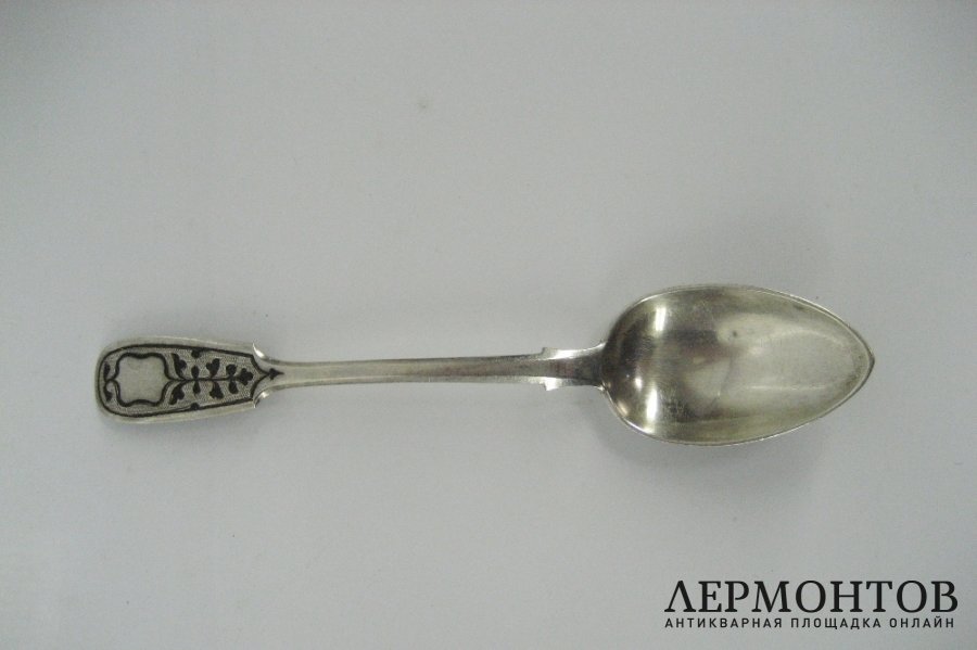 Чайная ложка. Серебро 84 пробы, чернь. Российская империя.