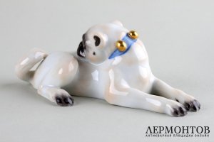 Статуэтка Мопс. Фарфор, роспись.  Meissen, Германия, Johann Joachim Kaendler.