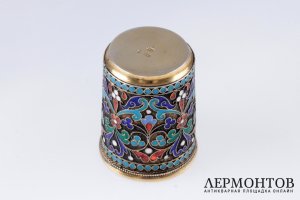 Стопка с эмалью. Серебро 84 пробы. Российская империя