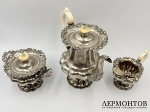 Сервиз в ст. Ампир. Россия, 1843 год. Серебро 84 пробы, кость.