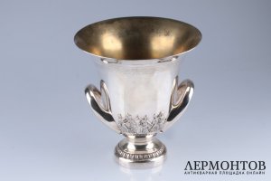 Ведро для льдабутылки. Франция, ювелирная фирма Cartier. 2 половина 20 века. Серебро 950. 