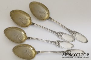 Набор для десерта. Серебро 800 пробы. Франция, конец XIX в.