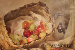 Картина. Натюрморт с яблоками. Эмма Грас, 1920 год.