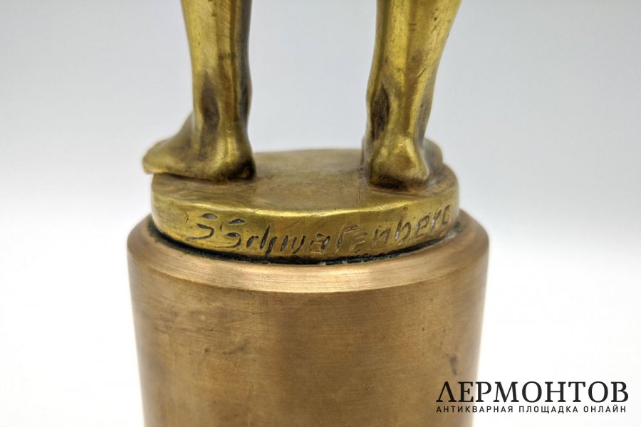 Скульптура Атлет. Автор модели Spiro Schwatenberg. Бронза. Германия, 1910-20-е гг.