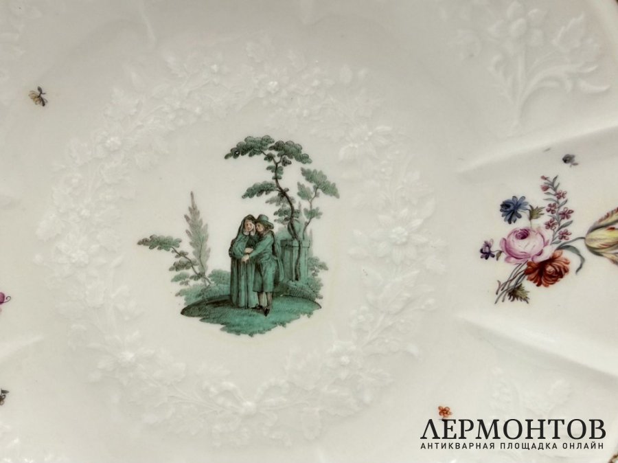 Блюдо Галантные сцены. Германия, Meissen, 18 век. Фарфор, роспись.