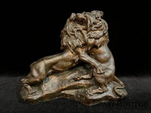 Скульптура Львы. Франция, Cartier, нач. 20 века. Бронза, патинирование.