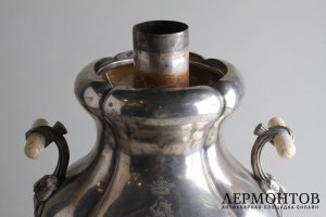 Самовар Цветы. Александр Кач. Мельхиор, кость. Российская империя, XIX в.
