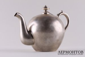 Чайник заварочный. Серебро 84 пробы. Российская империя, фабрика Овчинникова, 1893.