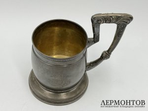 Подстаканник в ст. Модерн. Россия, 2 артель. Серебро 84 пробы, золочение.
