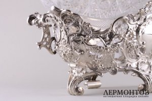 Ваза для фруктов в рокайльном стиле. Серебро 950 пробы. Европа, к 19-н 20 века.
